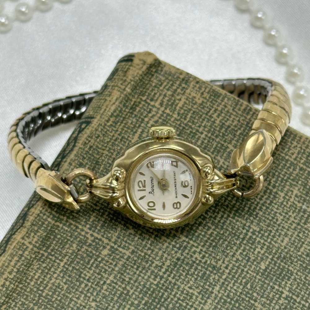 1950's Dainty Gold Wind-Up Bercona Cocktail Watch